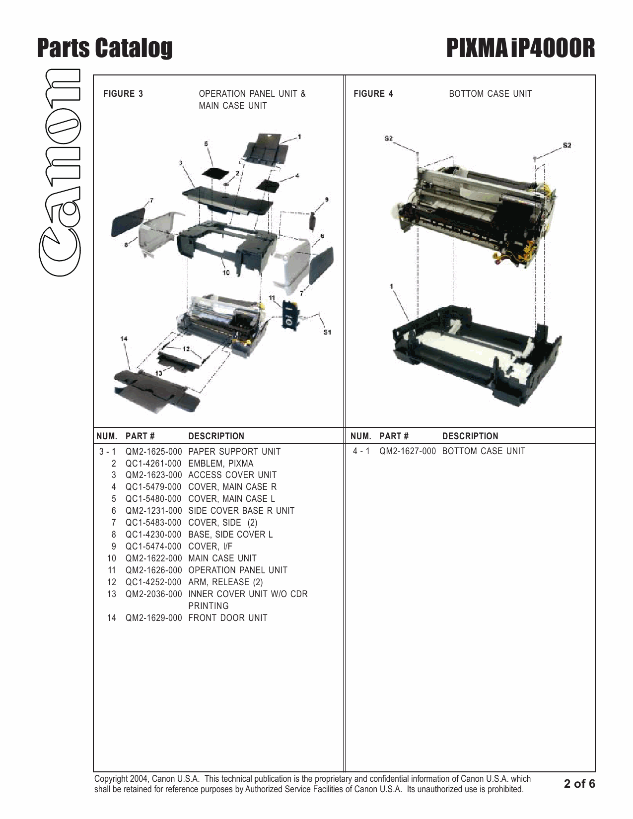 Canon PIXMA iP4000R Parts Catalog-3